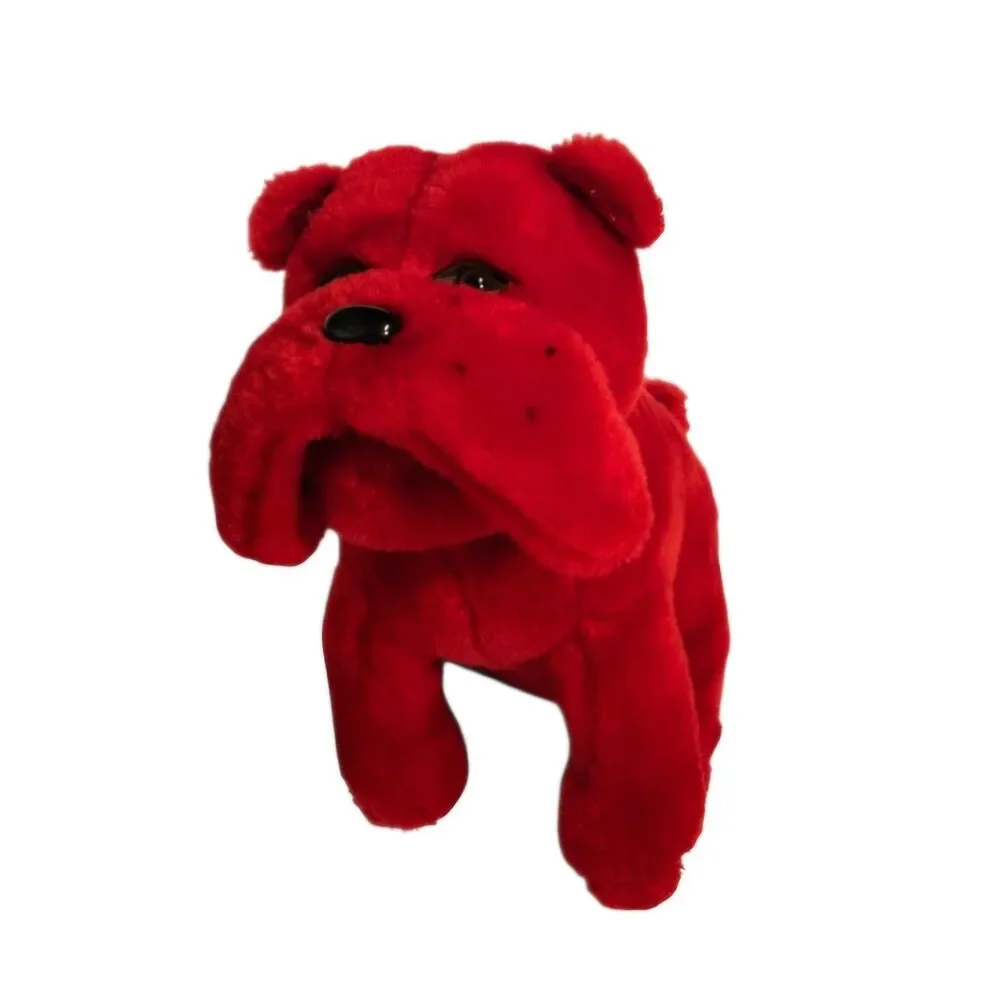 Red Bulldog Vintage Plush Stuffed Animal Puppy Dog Toy 8.5